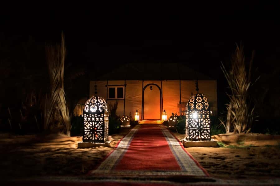 Overnight in Luxury Tent in Desert Camp Erg Chebbi Merzouga - Luxury tent comforts after dark