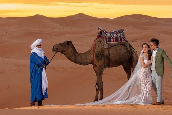 Overnight stay in desert camp & Camel trekking in the Sahara - Tagine, mint tea, and Berber drums after dark