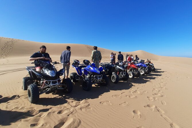 Quad Bike and Sandboarding on Sand Dunes Wild Beach - A Berber village stop adds a local note