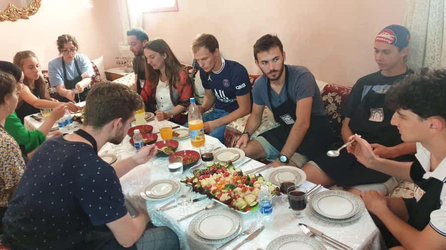 Rabat: Cooking Class in a Family Home - Sitting down to the meal you made
