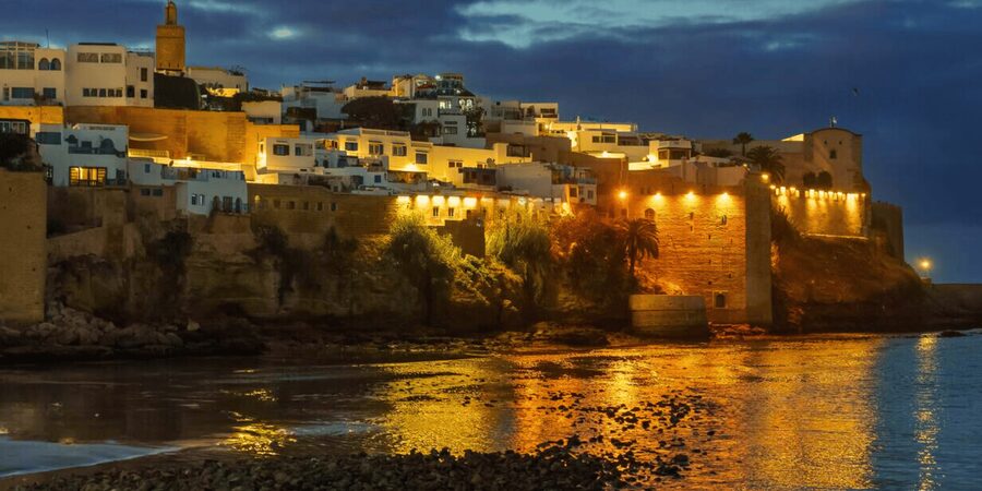 Rabat: Night Tour with traditional Moroccan Dinner - Kasbah of the Udayas at sunset