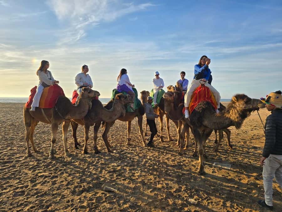 Tangier: sunset, tea, camel ride, Cape Spartel and caves. - Leaving Tangier in an air-conditioned minivan